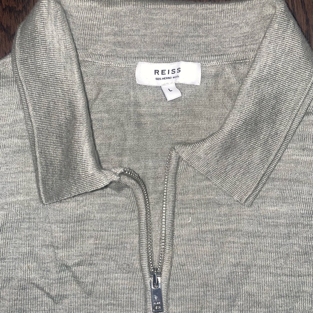 Reiss light green merino polo size large great condition